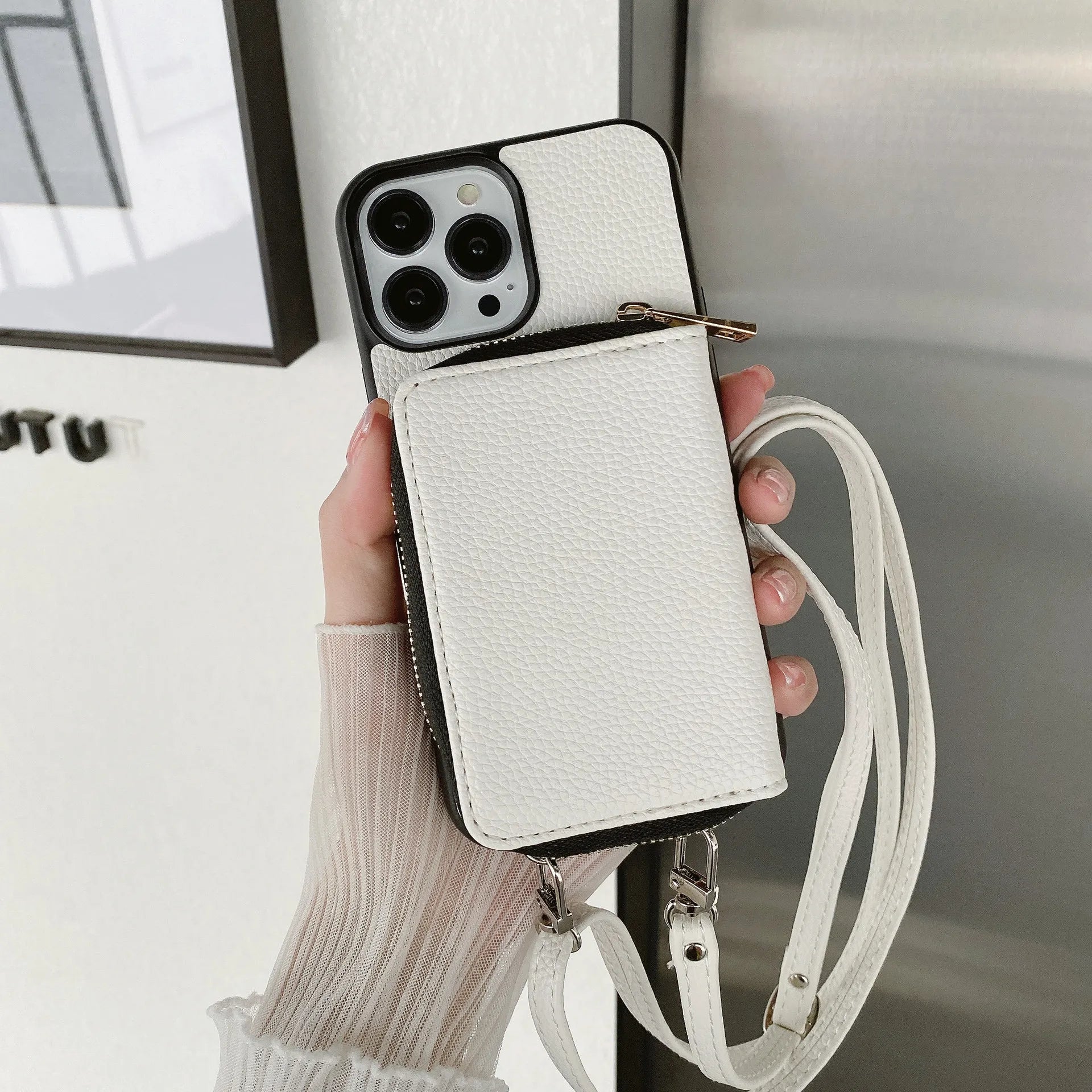 Zipper Leather Wallet Phone Case For iPhone Card Slot Holder