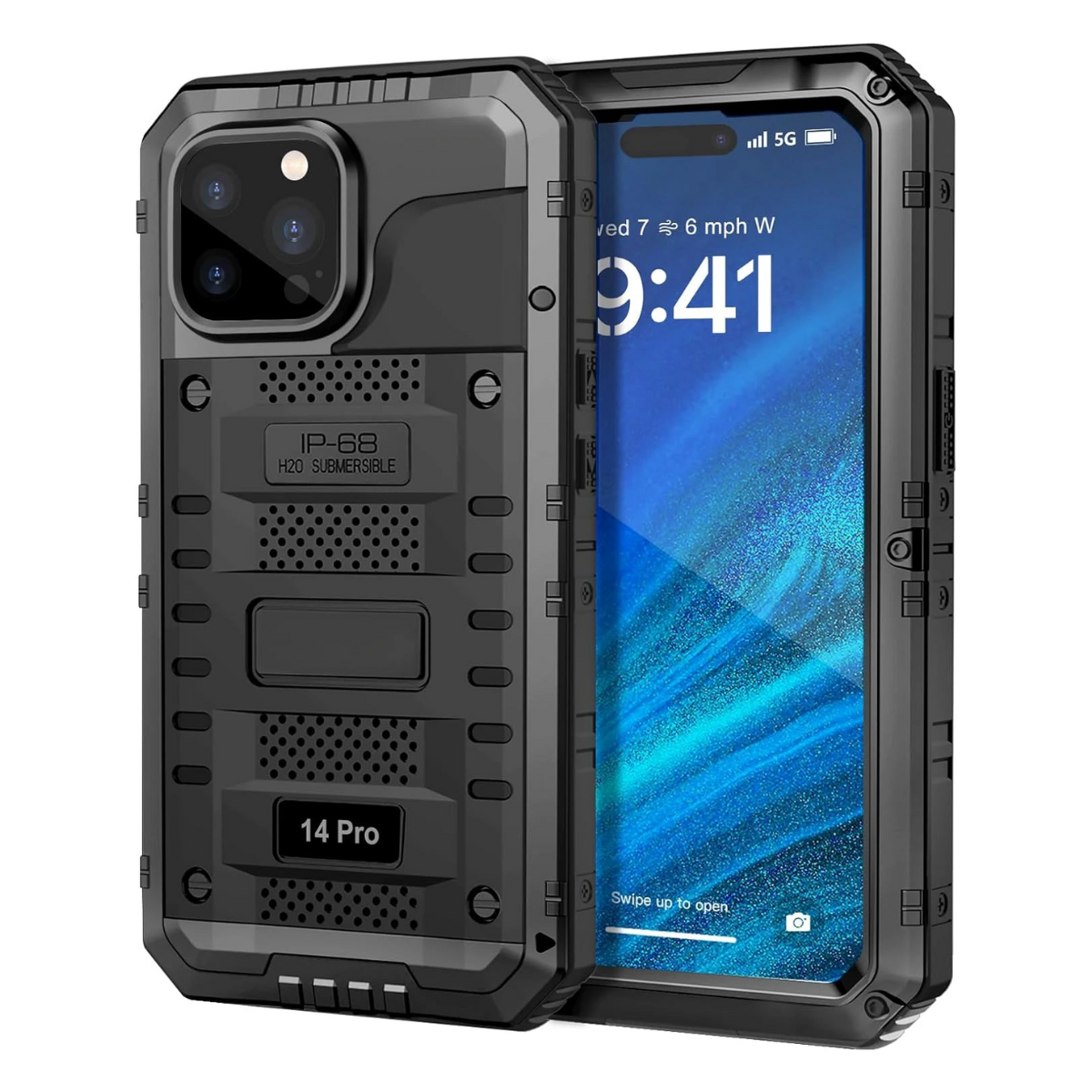 IP68 Waterproof Rugged Metal Armor Case Shockproof Cover Screen Protector For iPhone 15 14 13 12 11 Pro Max XS XR Plus SE