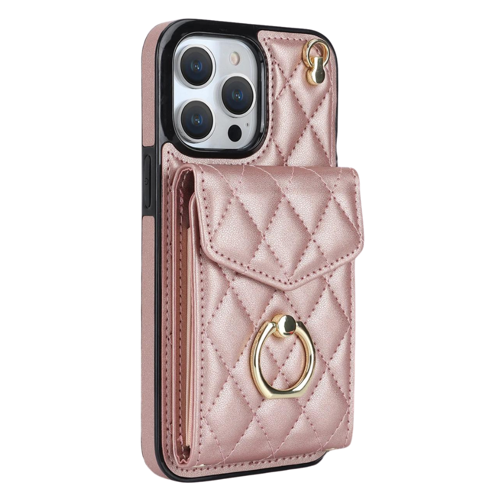 Luxury Leather Wallet Crossbody Phone Case for iPhone Multi Card Slot Lanyard Ring Holder Cover