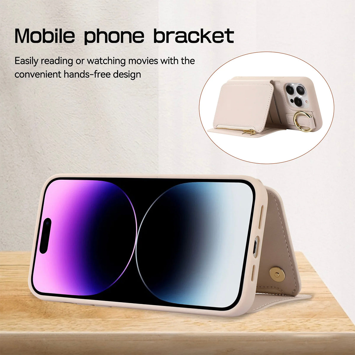 New Fit for iPhone Zipper Multi Card Case Ring Holder Protective Leather Cover