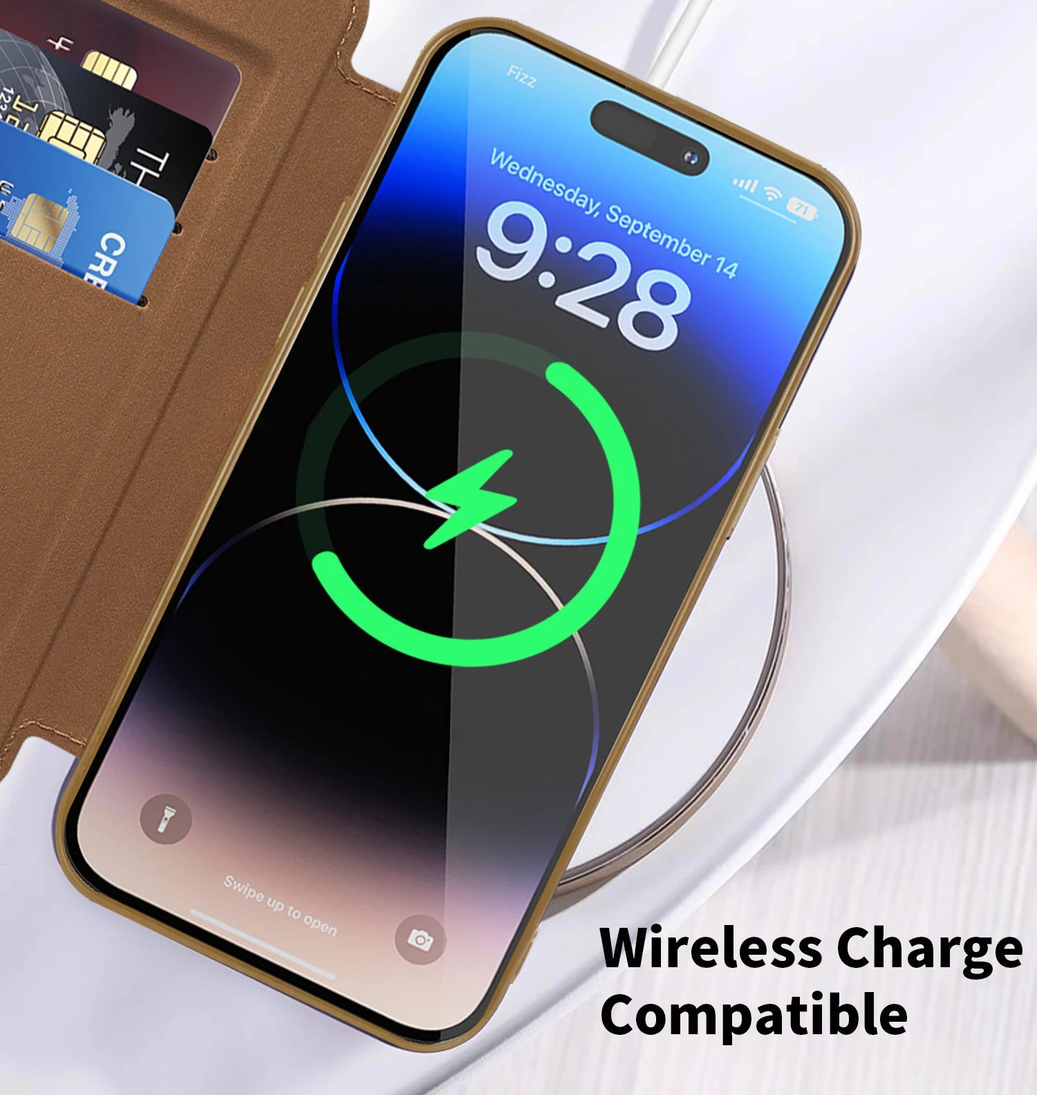 For Magsafe Card Holder Magnetic Wallet Leather Phone Case For iPhone Wireless Charging Book Cover