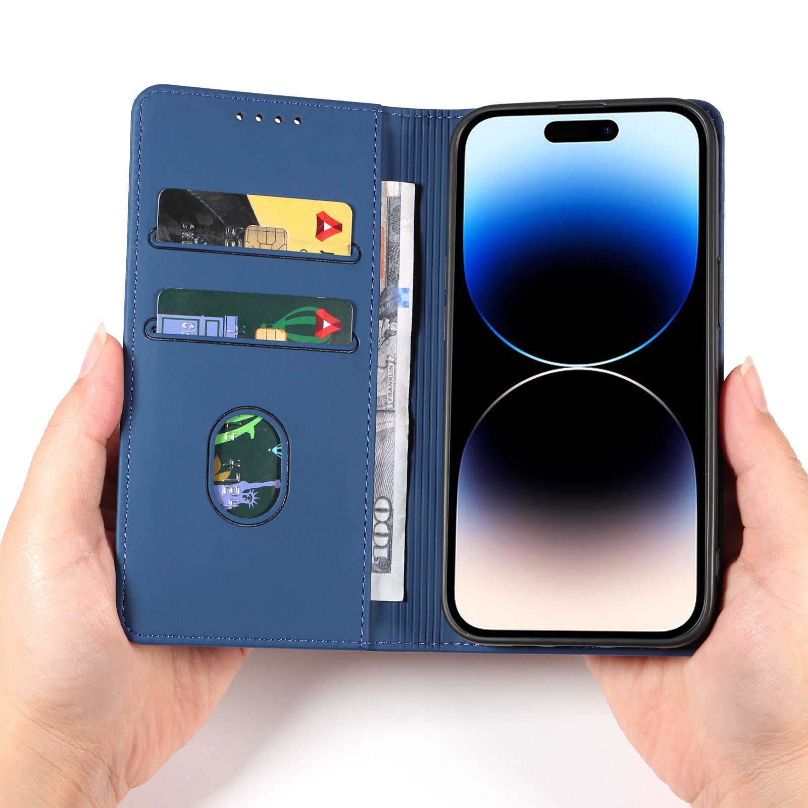 NEXTPHONECASE Magnetic Folio Credit Card Holder Wallet Phone Case, PU Leather,  Magnetic Closure, Flip Kickstand TPU Shockproof Case For iPhone 16 15 14 13 12 11 X XR SE Pro Max Plus Mini