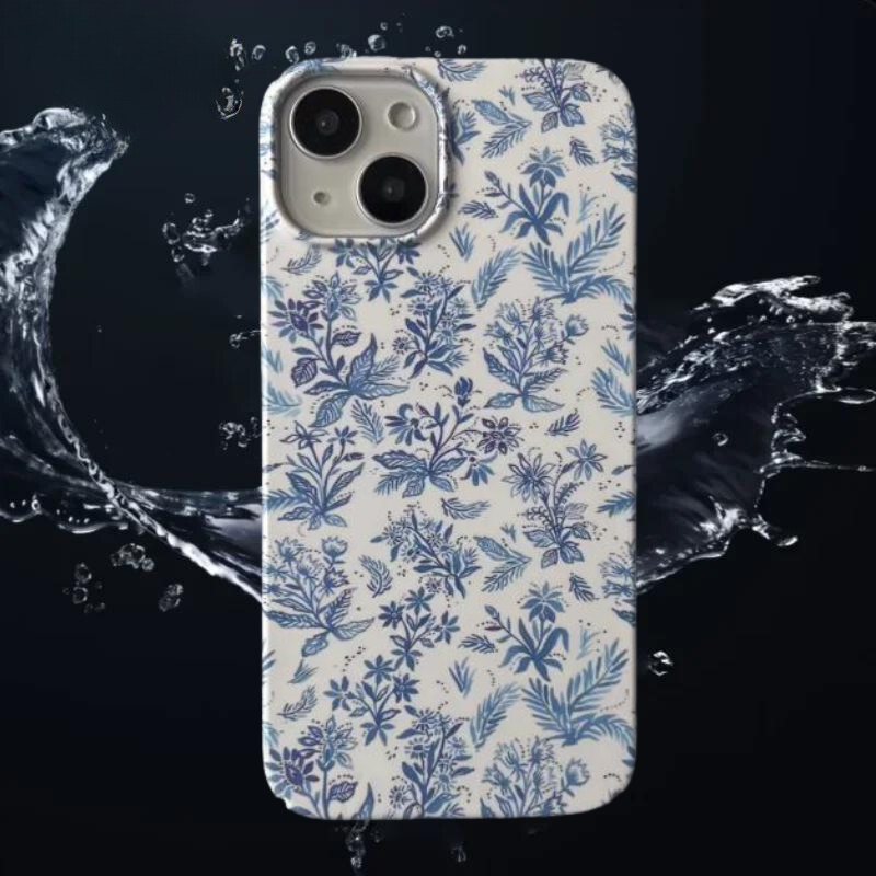 Exquisite Blue and White Porcelain Flower Phone Case with an Exclusive Design