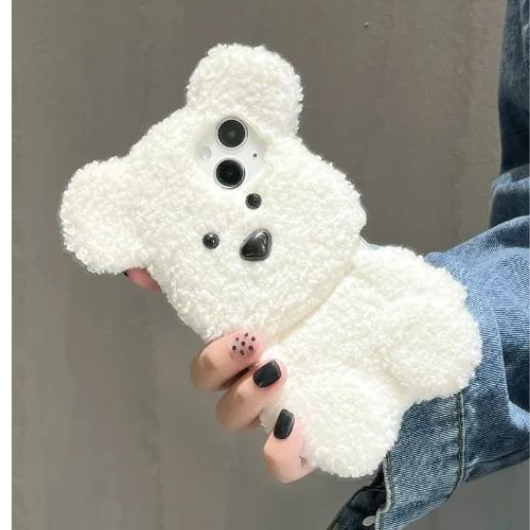 Cute Furry Teddy Dog Case For iPhone