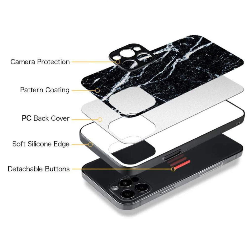 Fashionable Marble Print For iPhone Protective Shockproof Lens Camera Protection Case For iPhone  Bumper