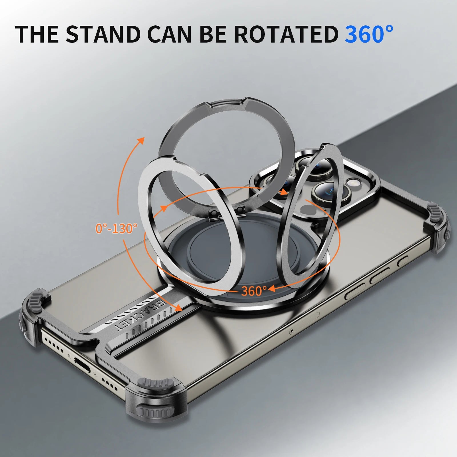 Luxury Titanium Alloy Bumper Phone Case For iPhone 12 13 14 15 16 Pro Max 16Plus 16Pro Metal Magnetic 360° Stand Rimless Cover