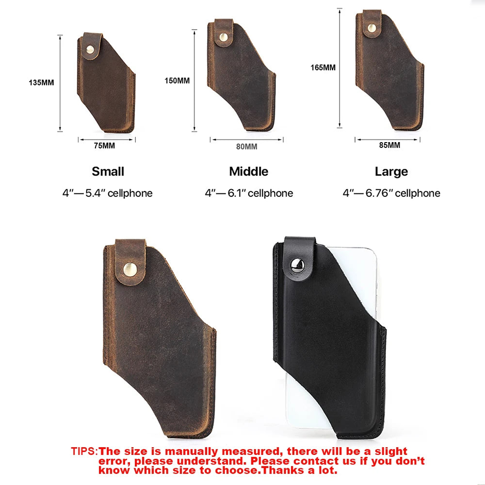 Cow Leather Phone Pouch Case For iPhone | Cover Waist Belt Clip Holster Bags