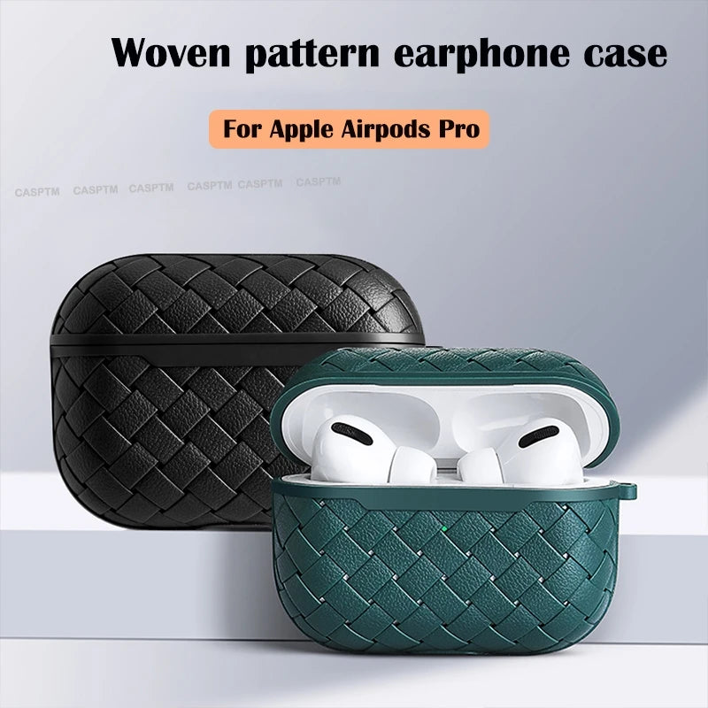 Fashion Woven Pattern Silicone Earphone Cover For Airpods