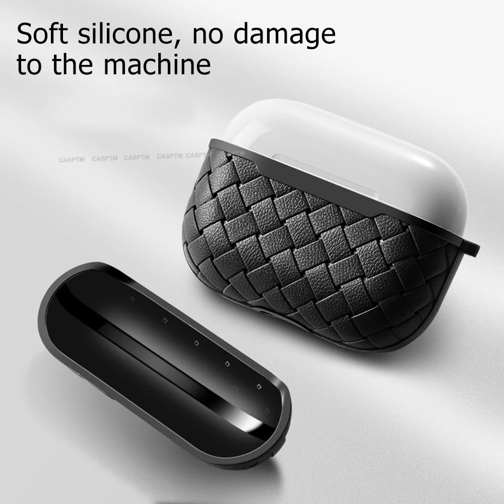 Fashion Woven Pattern Silicone Earphone Cover For Airpods