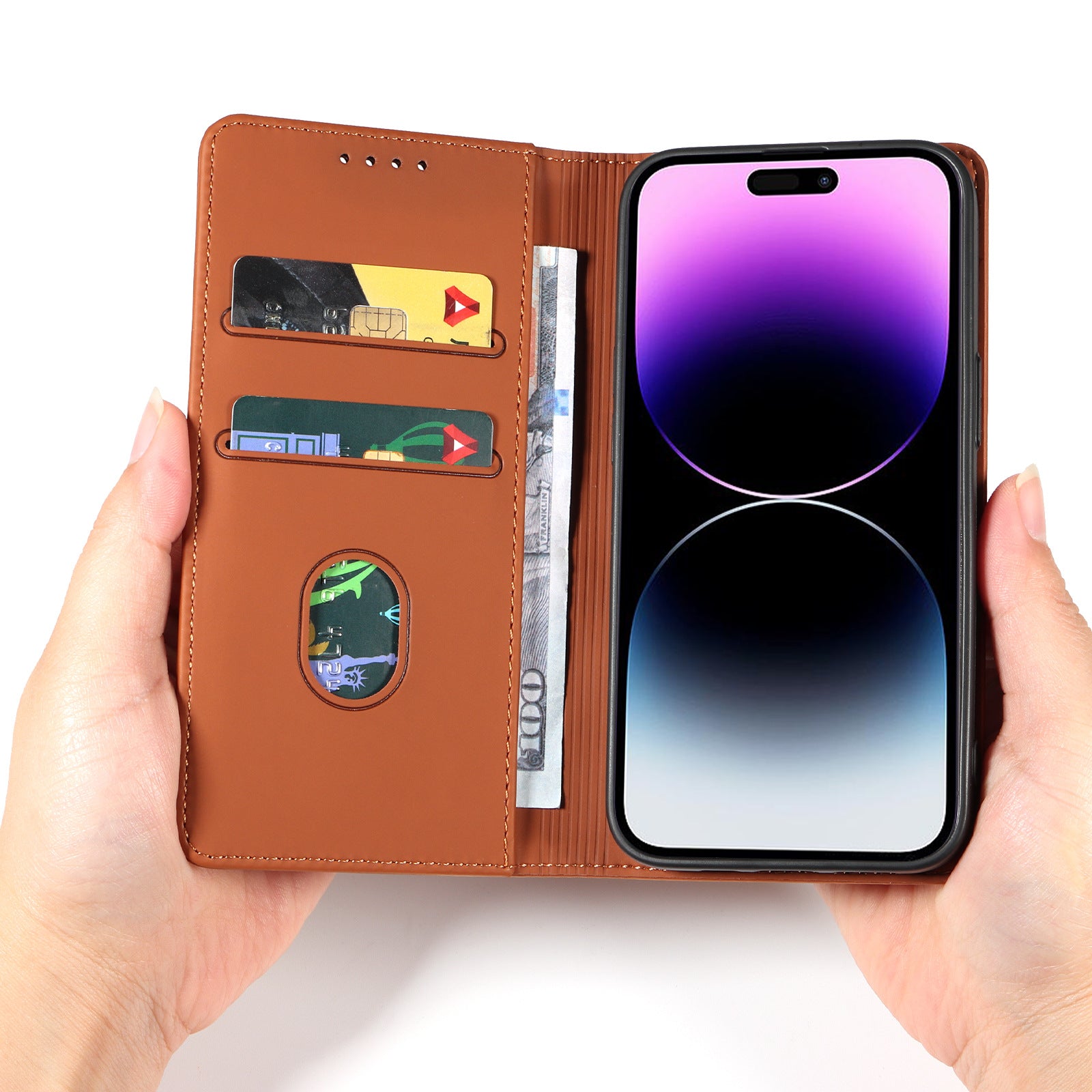 NEXTPHONECASE Magnetic Folio Credit Card Holder Wallet Phone Case, PU Leather,  Magnetic Closure, Flip Kickstand TPU Shockproof Case For iPhone 16 15 14 13 12 11 X XR SE Pro Max Plus Mini