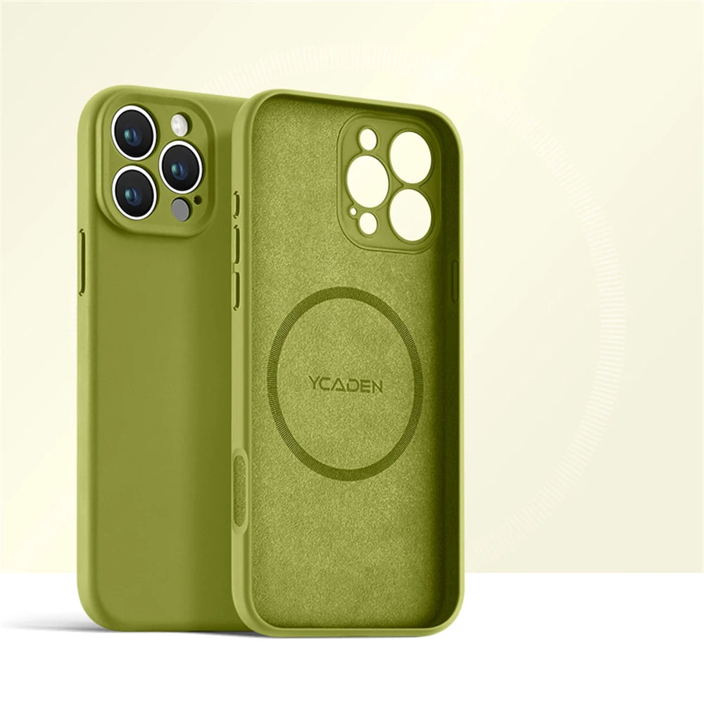 Candy | Basic Solid Color Silicone Phone Case for iPhone 13-16 Pro/Pro Max | Liquid Silicone, MagSafe-Compatible, Wireless Charging, Shockproof Soft Case