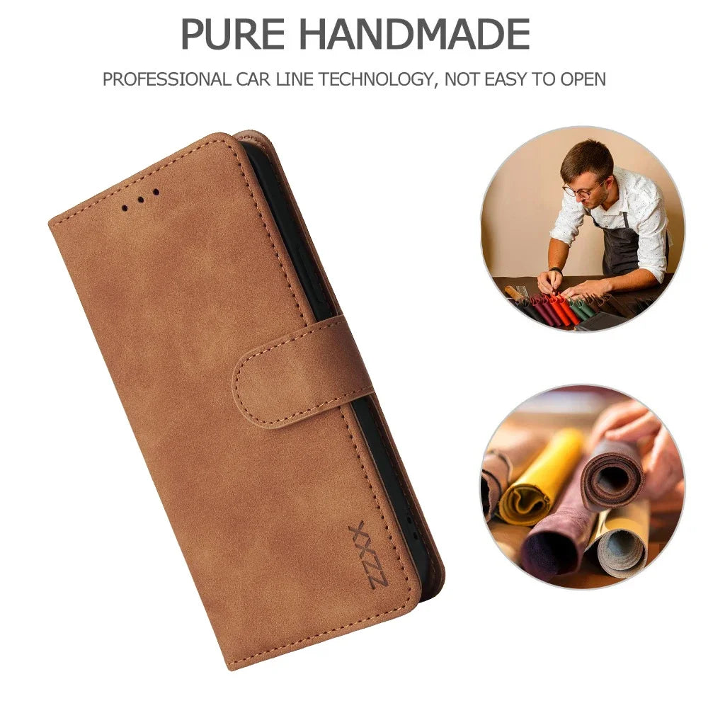 Leather Wallet Phone Case For iPhone | Flip Card Slot Holder