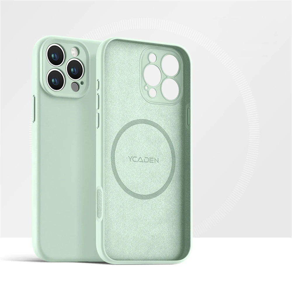 Candy | Basic Solid Color Silicone Phone Case for iPhone 13-16 Pro/Pro Max | Liquid Silicone, MagSafe-Compatible, Wireless Charging, Shockproof Soft Case