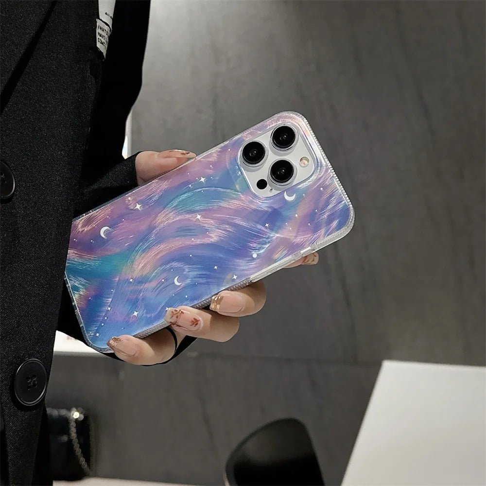 Dreamy  Starry Sky Laser Case For iPhone 14 12 13 11 15 Pro Max