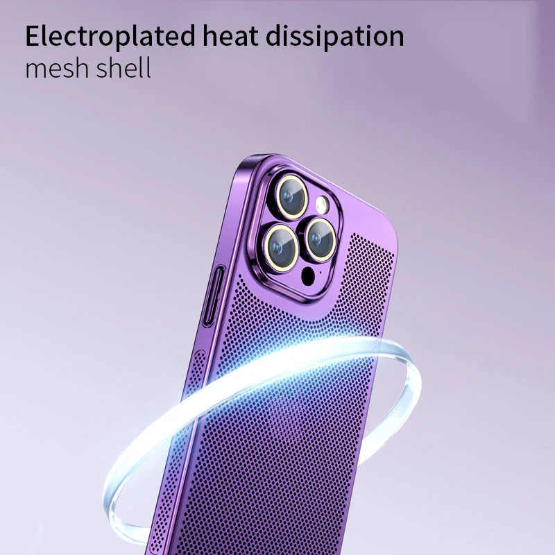 Cooling Hollow Phone Case For iPhone | Heat Dissipation Electroplated Cover