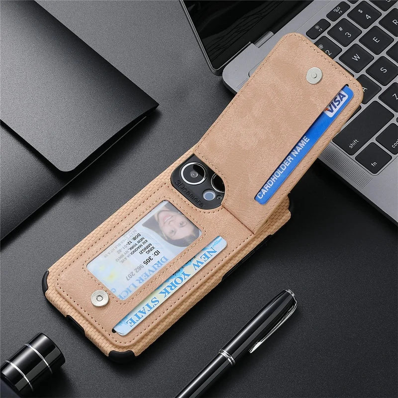 Card Pocket Wallet Case for Samsung Galaxy A Series Kickstand Cover