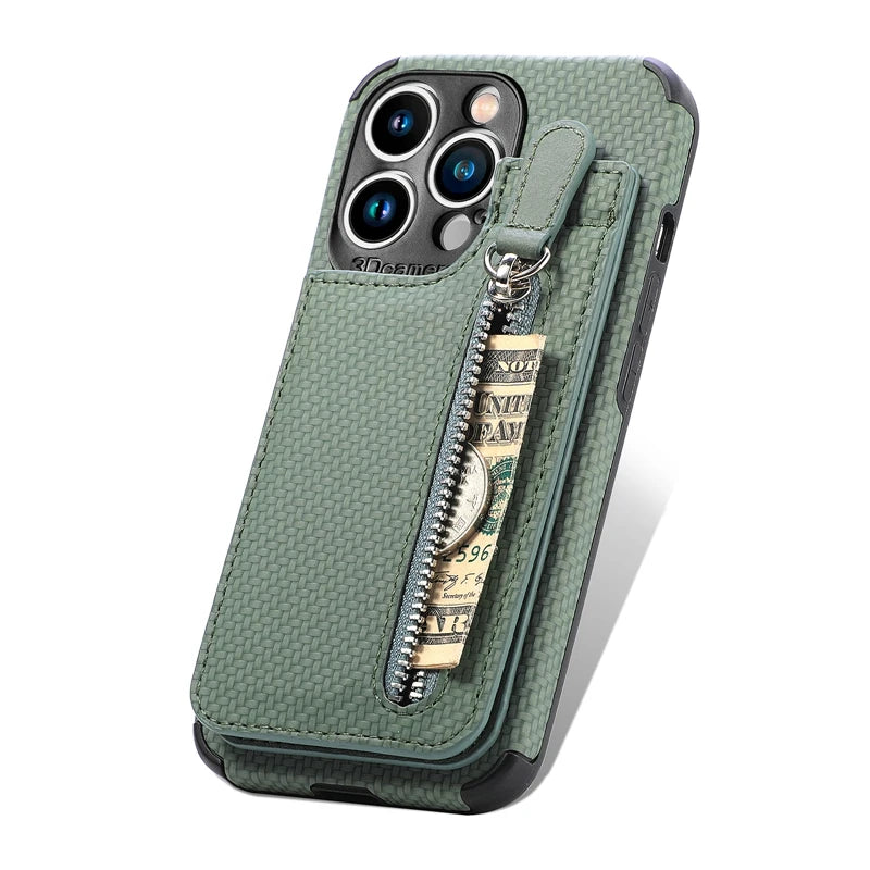 Card Pocket Wallet Case for Samsung Galaxy A Series Kickstand Cover