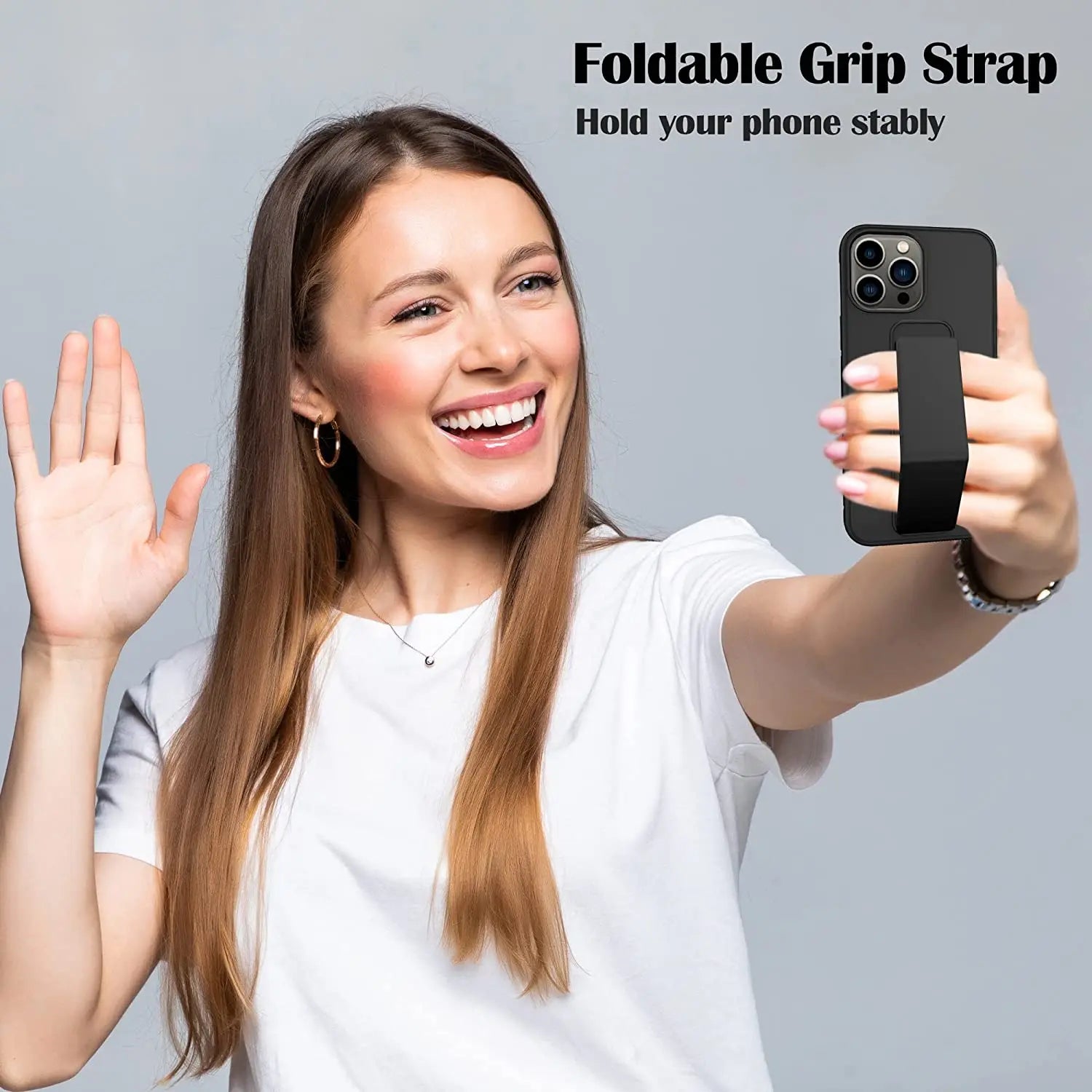 For Funda iPhone 15 Plus 14 13 12  Pro Max Case Magnetic Stand for iPhone Wrist Strap Holder Protector Case