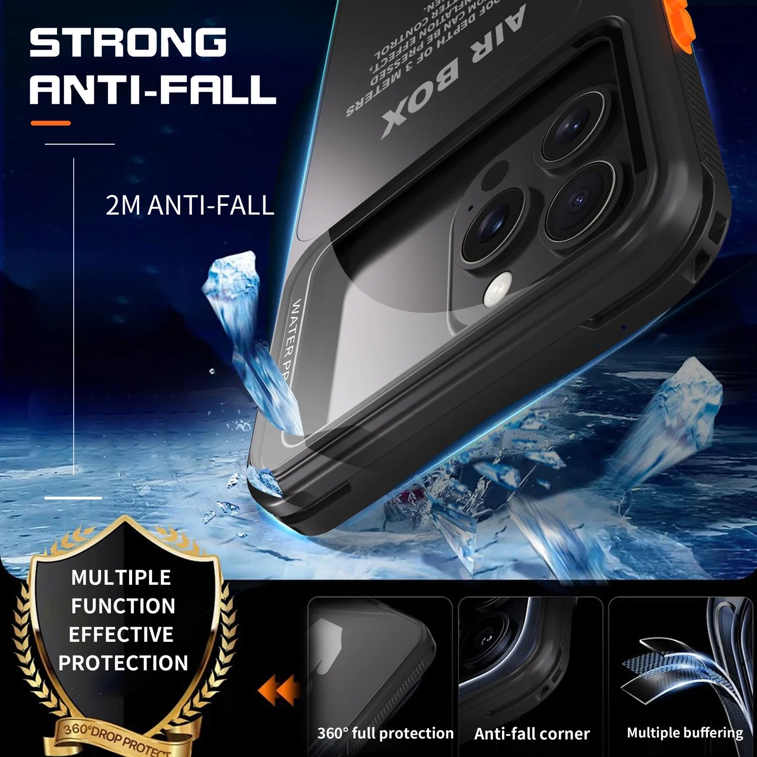 IP68 Waterproof Phone Case For iphone| Underwater Full Sealing Cover Shockproof Screen Protector