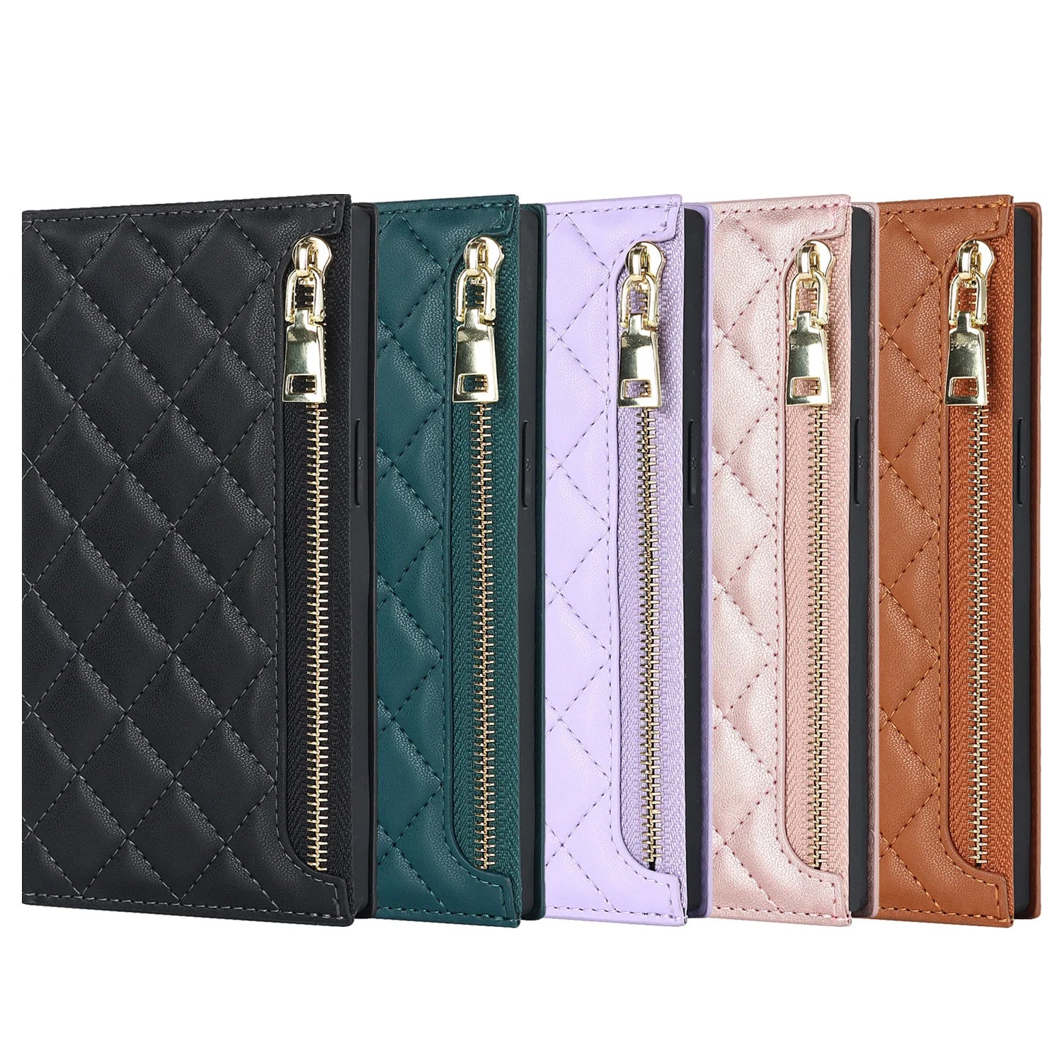 Crossbody Zipper Wallet Leather Case for iPhone | Card Holder Lanyard Strap Bag Cover