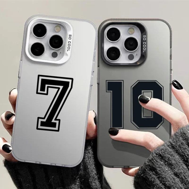 Lucky Numbers Football Electroplate Shockproof Cover Phone Case