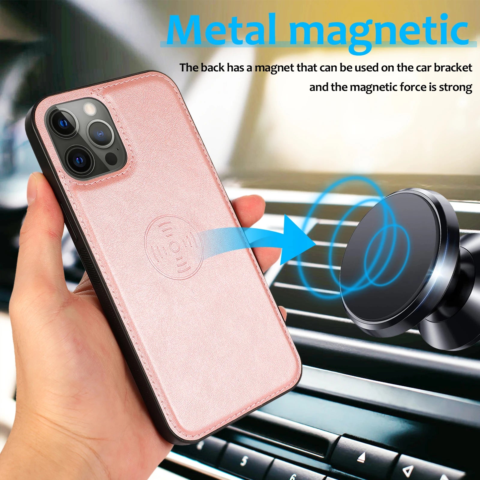 2 in 1 Magnetic Flip Leather Wallet Case for iPhone Card Slot Detachable Cover