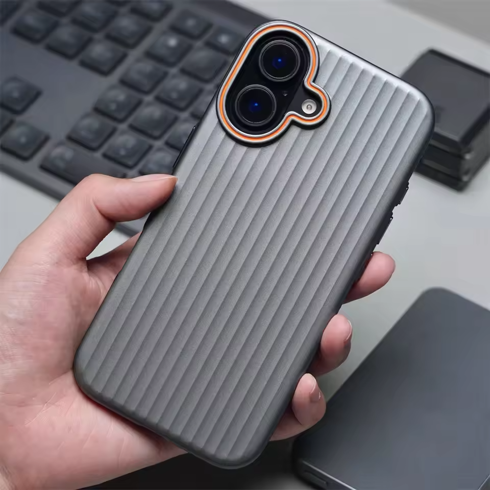 Luxury Corrugated Matte Spray Paint PC Material Hard Phone Case for iPhone Non-slip and Shockproof Bumper Wave Hard Black Cover