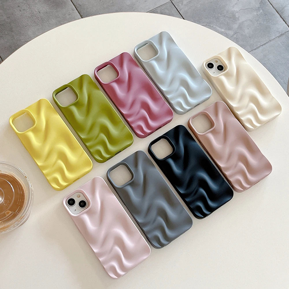 Matte 3D Water Ripple Phone Case for iPhone | Cases Shockproof Soft Silicone Back Cover