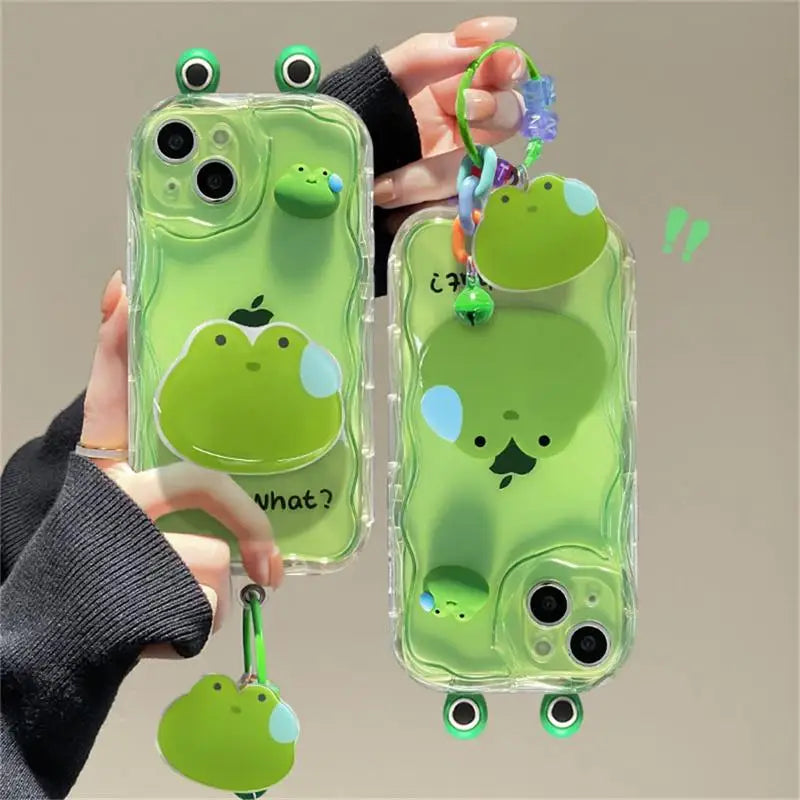 3D Ear Panda Frog Phone Case For IPhone | Soft Silicone Etui