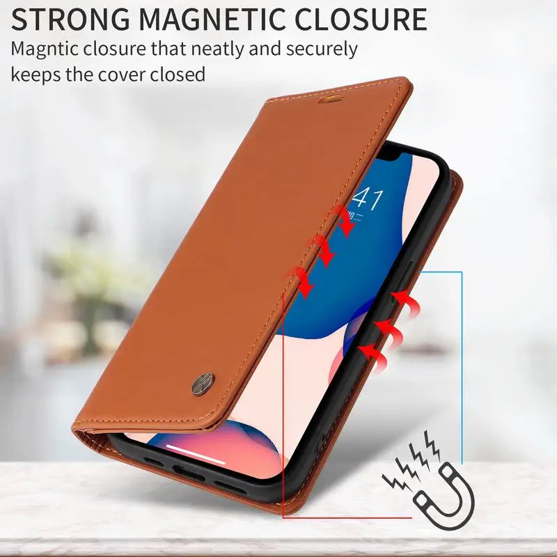 Luxury Flip Magnetic Attraction Wallet Phone Cover