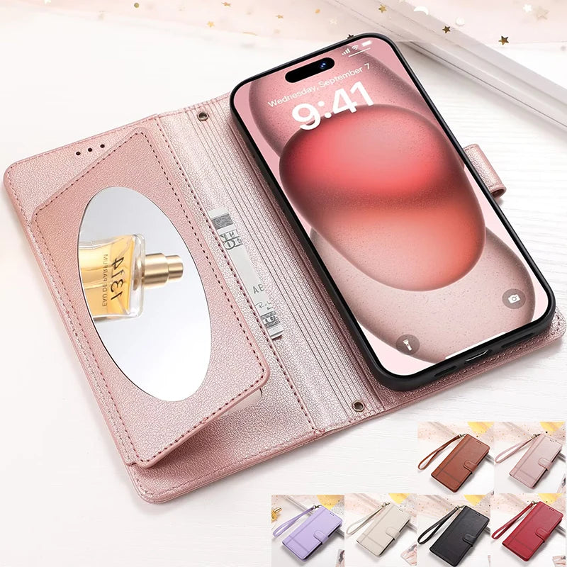 Mirror Wallet Flip Case For Samsung Galaxy S Series