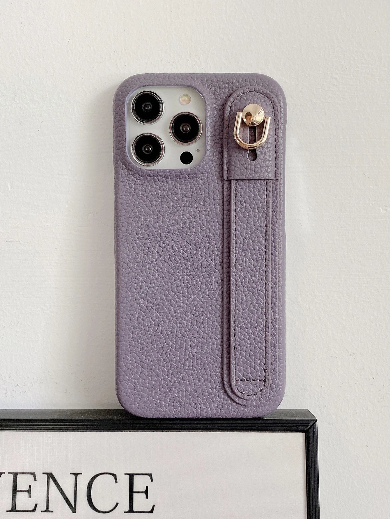 Lichee Pattern Wrist Strap Leather Case For iPhone Cover