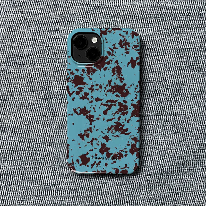 Simple Style Black Blue Color Mottled Dot Phone Cases For Iphone Personalized Plaid Pattern Phone Covers Fundas