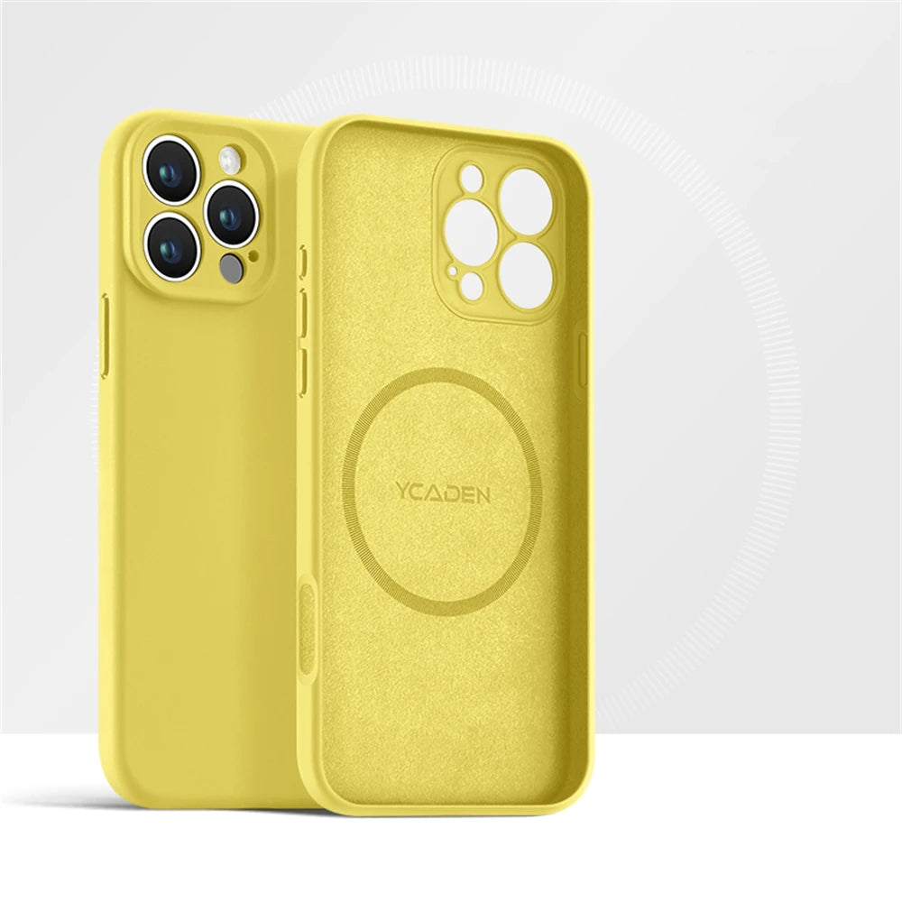 Candy | Basic Solid Color Silicone Phone Case for iPhone 13-16 Pro/Pro Max | Liquid Silicone, MagSafe-Compatible, Wireless Charging, Shockproof Soft Case