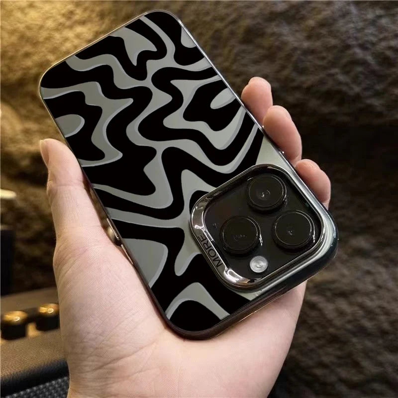 Stripe Pattern Matte Texture Phone Case For iPhone Shockproof Bumper Back Cover