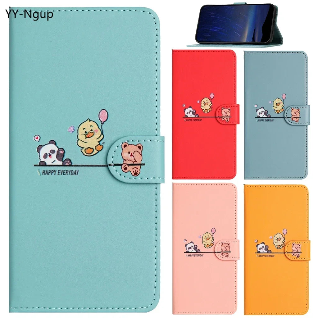 Animal Leather Wallet Flip Phone Case for iPhone 16 15 14 13 12 11 Pro Max Plus Mini X XR – Card Holder, Shockproof, Stand, Magnetic Closure