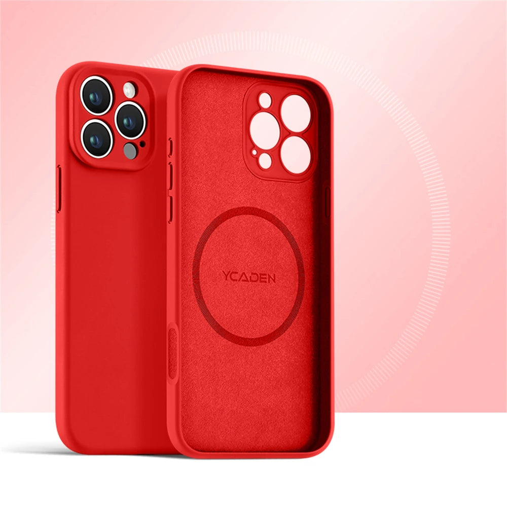 Candy | Basic Solid Color Silicone Phone Case for iPhone 13-16 Pro/Pro Max | Liquid Silicone, MagSafe-Compatible, Wireless Charging, Shockproof Soft Case