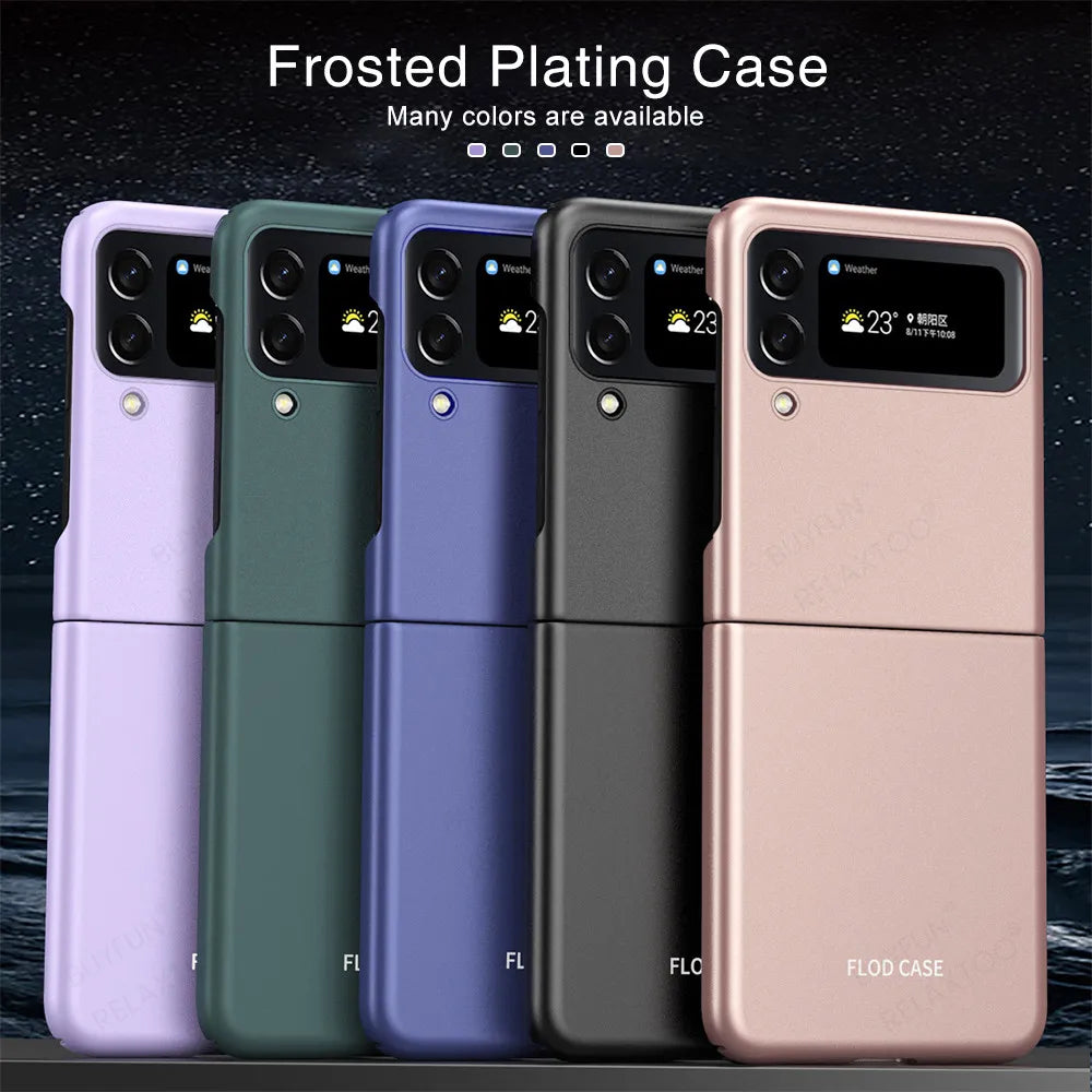 Plain Skin Feel Phone Cover Sumsung Galaxy Z Flip Hard Plastic Shockproof Fundas