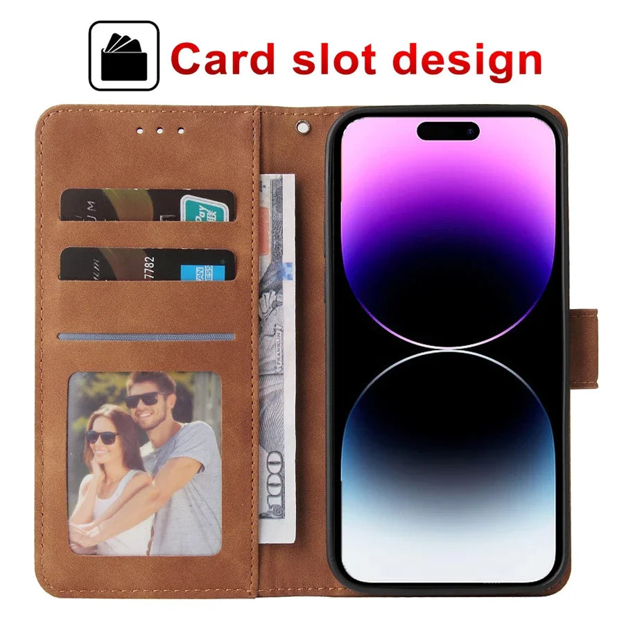 Leather Wallet Phone Case For iPhone | Flip Card Slot Holder