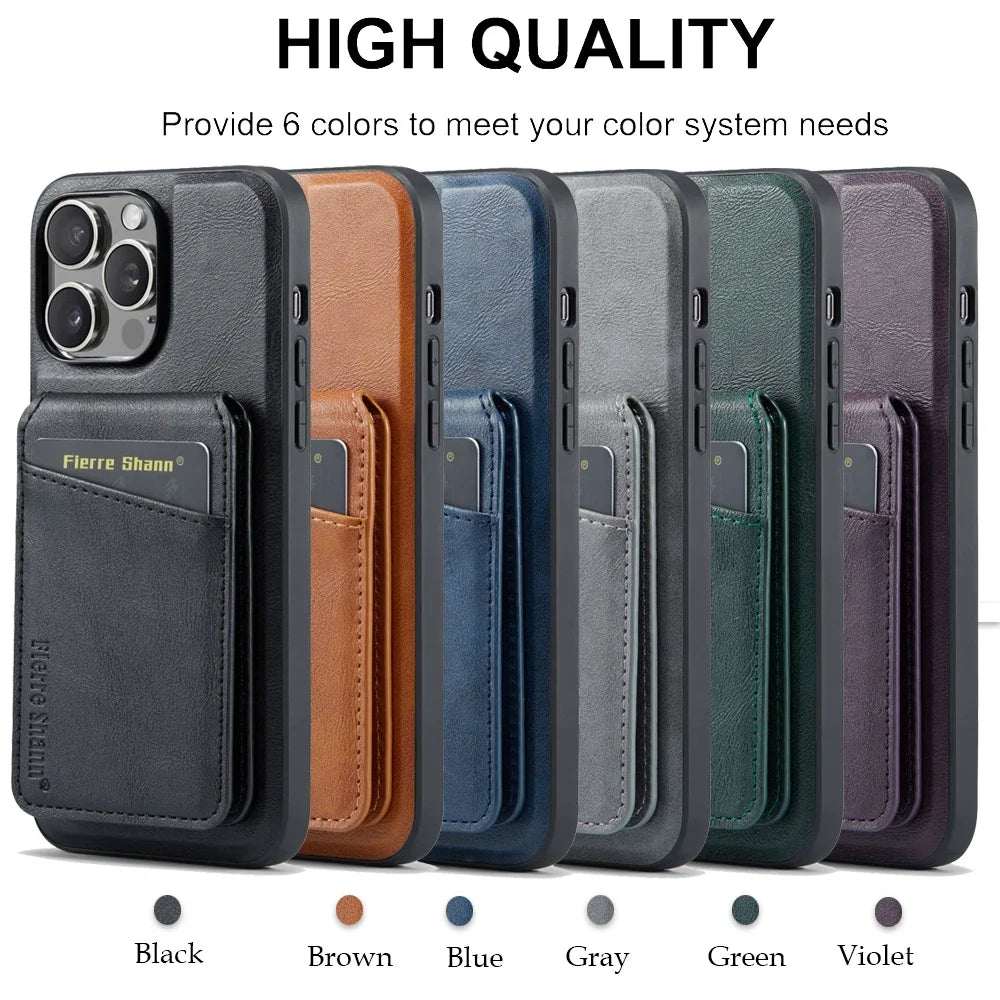 2 In 1 Detachable Magnetic Cards Solt Wallet Leather Case for iPhone  Vertical Bag Pocket Cover