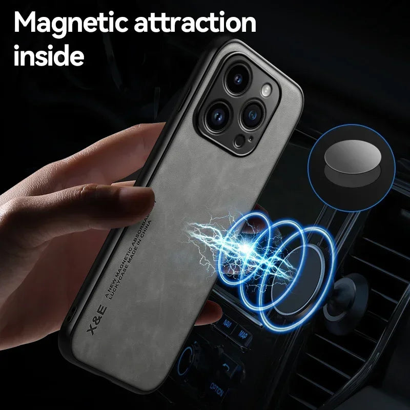 Case For iPhone 16 15 14 13 12 11 Pro Max Plus 13 12 Mini 8 7 Plus SE X XR Luxury Protective Cover Car Holder Phone Coque Fundas