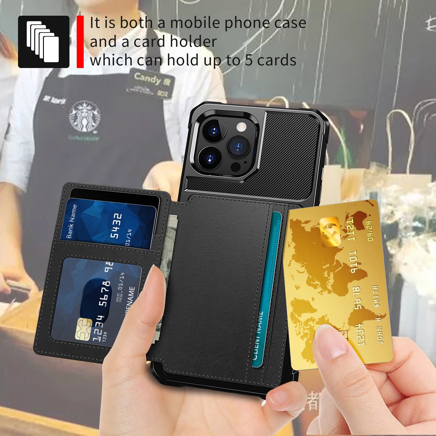 Magnetic Wallet Leather Case for IPhone |  Anti Drop Cards Solt Cover