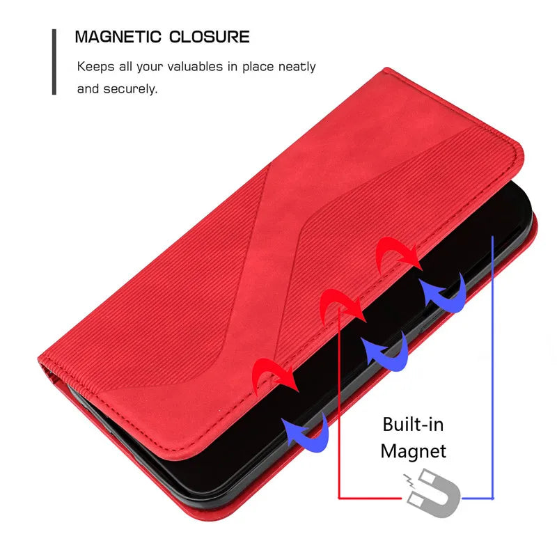 Magnetic Leather Book Cover Flip Stand Wallet Phone Case