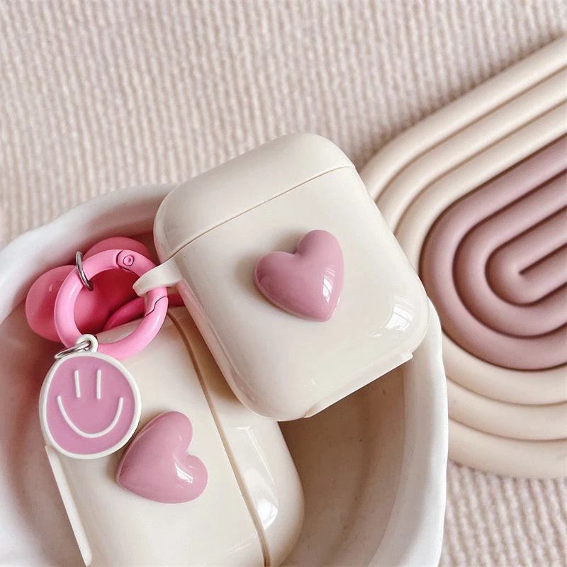 Cute 3D Heart Love Silicone Earphone Accessories Case