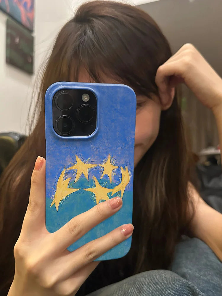 Cute Cartoon Dancing Star Shockproof Case for iPhone Acrylic Cover