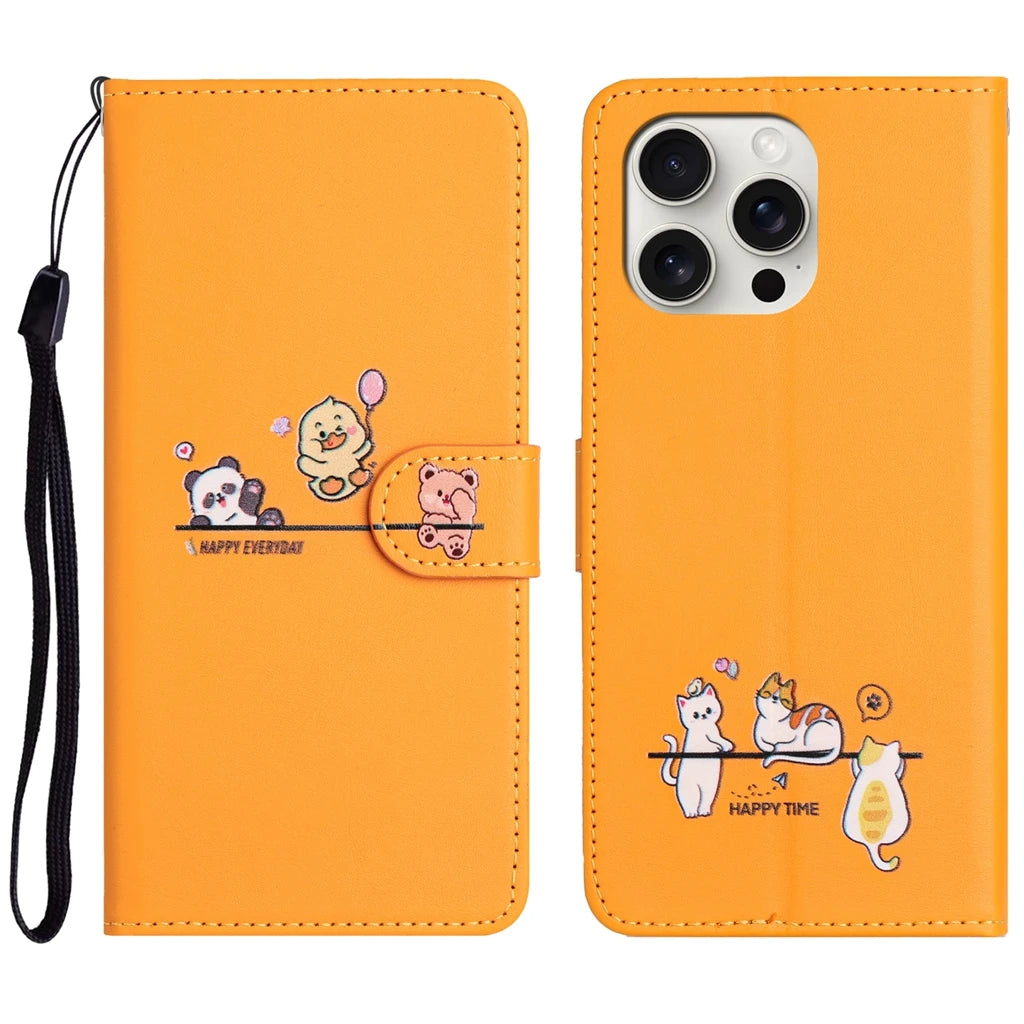 Animal Leather Wallet Flip Phone Case for iPhone 16 15 14 13 12 11 Pro Max Plus Mini X XR – Card Holder, Shockproof, Stand, Magnetic Closure