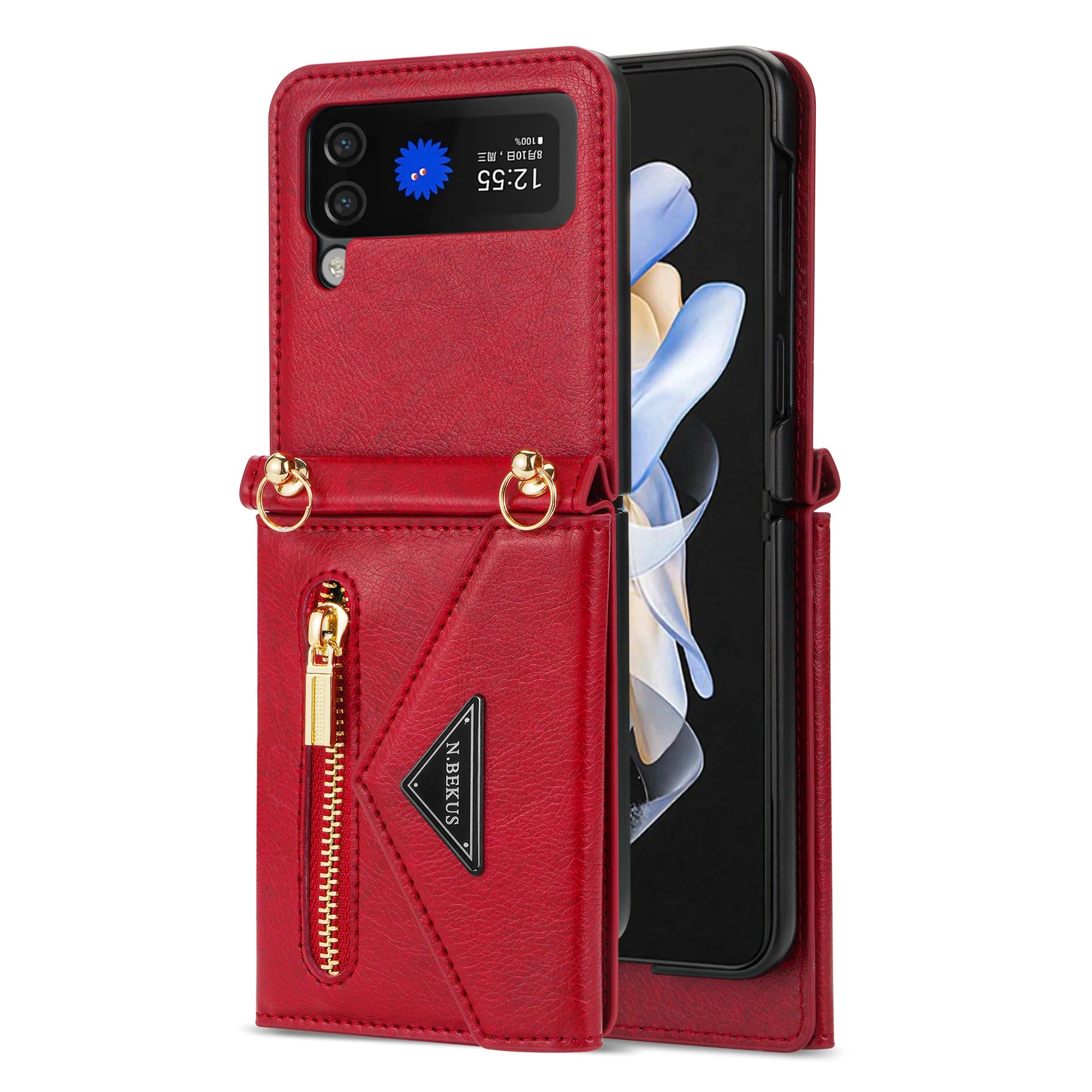 Crossbody Leather Wallet Phone Case for Samsung Galaxy Z Flip 6 5 4 3 Purse Cards Slot Holder