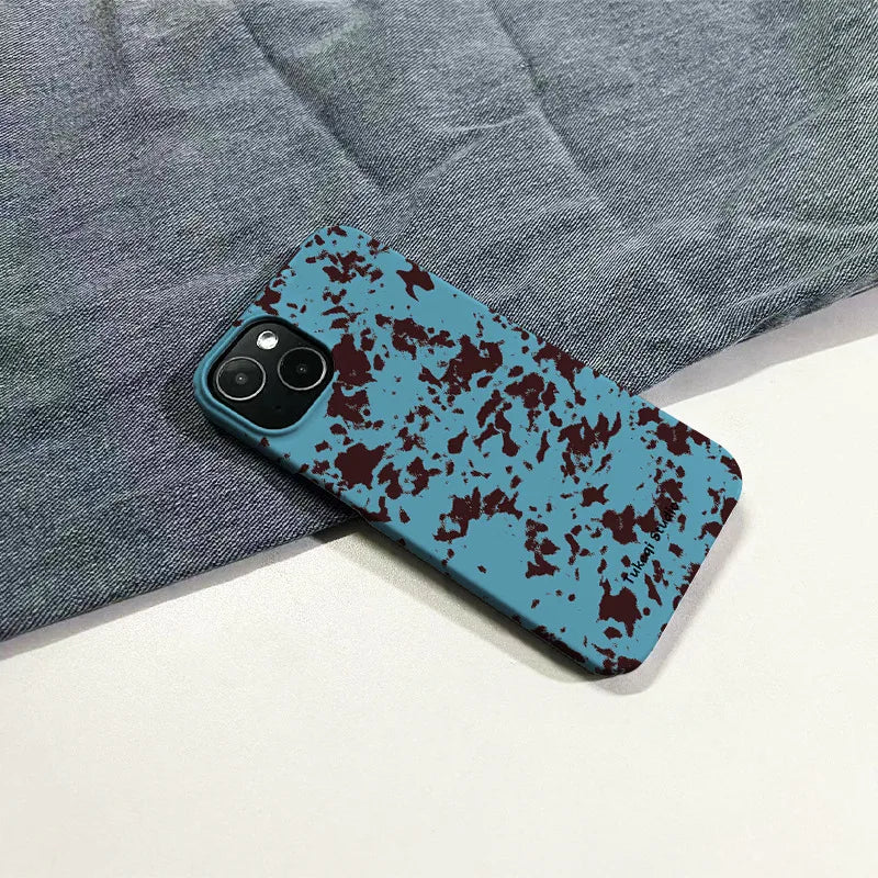 Simple Style Black Blue Color Mottled Dot Phone Cases For Iphone Personalized Plaid Pattern Phone Covers Fundas