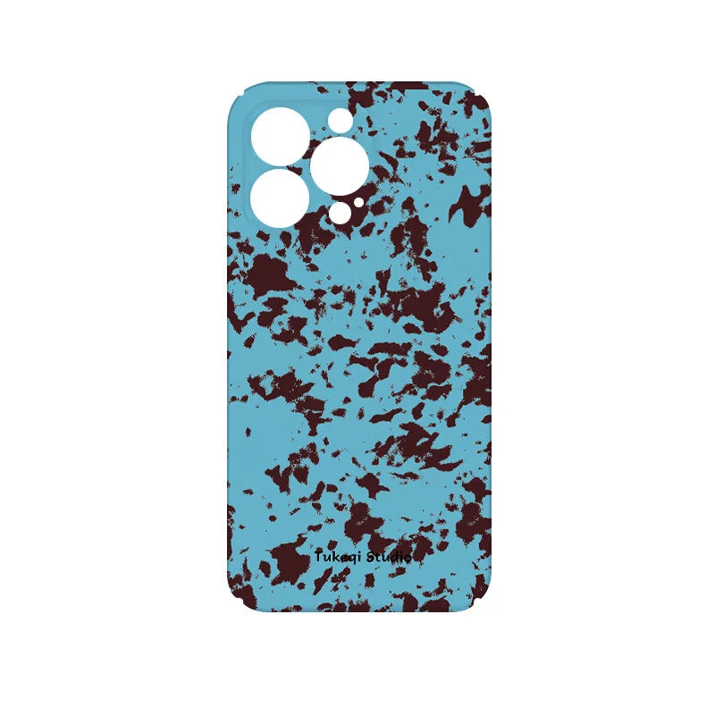 Simple Style Black Blue Color Mottled Dot Phone Cases For Iphone Personalized Plaid Pattern Phone Covers Fundas