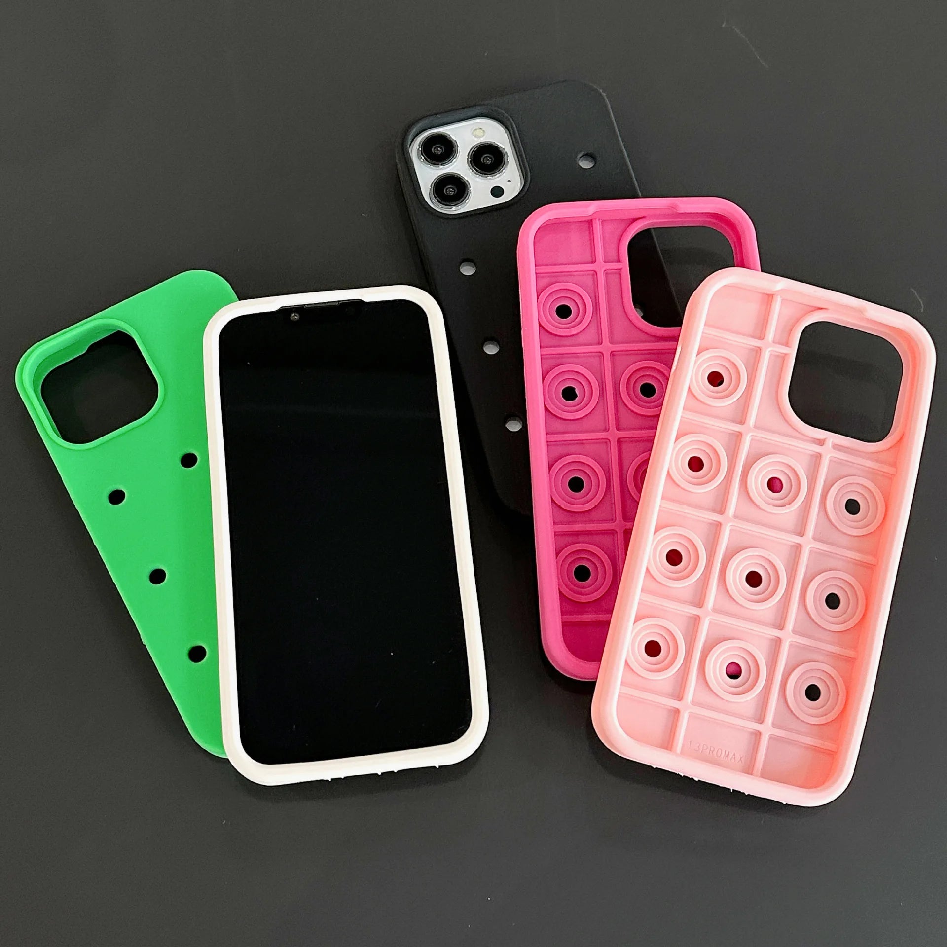 Candy Color Holes Silicone Phone Case for iPhone Shockproof Soft TPU Back Cover